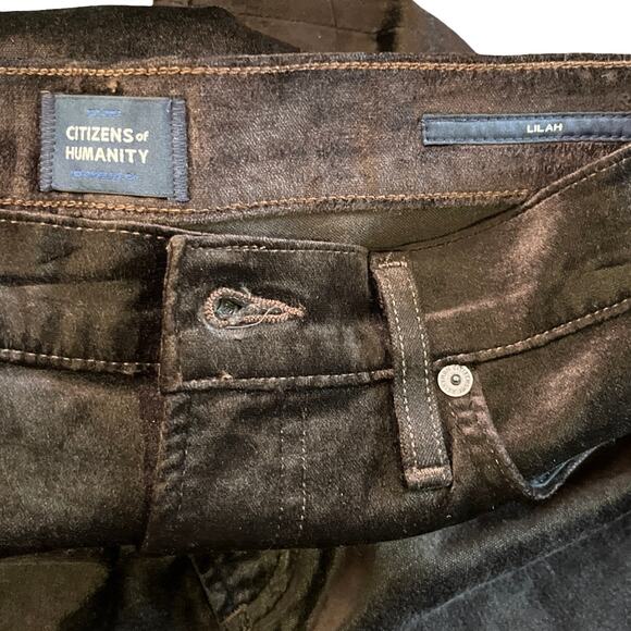 Citizens of Humanity Lilah High Rise Bootcut Velvet Pants Brown Size 27 NWT - Picture 7 of 8